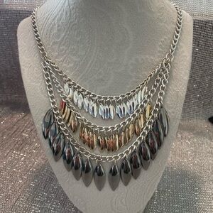 Elegant Silver and Gold Layered Necklace